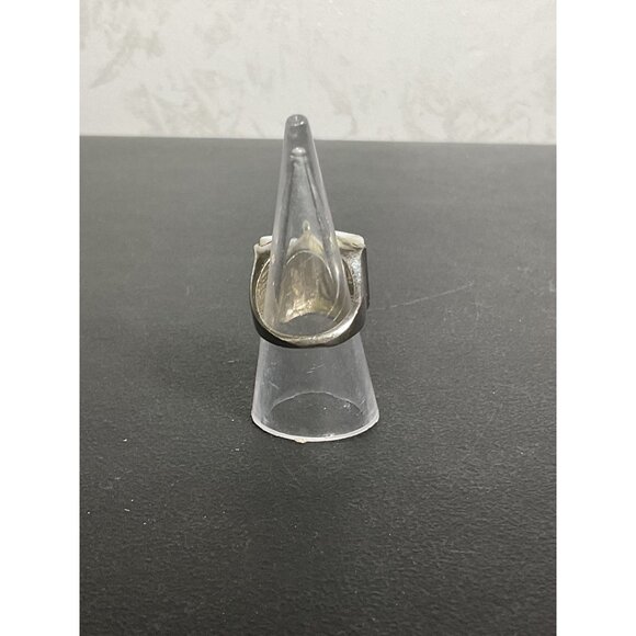 Vintage Silver & White Stone Ring With Rhinestones Embellishment - Picture 4 of 5